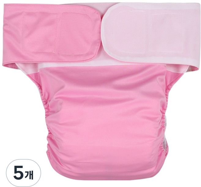 해피마인 기저귀 보호 방수커버 노인용 환자용 허리둘레 50~126cm 핑크, FREE(onesize), 1개입, 5개