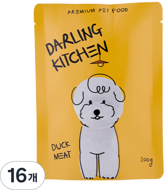 달링키친 전연령 강아지 화식사료, 100g, 16개