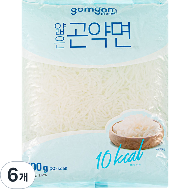 곰곰 얇은 곤약면, 800g, 6개