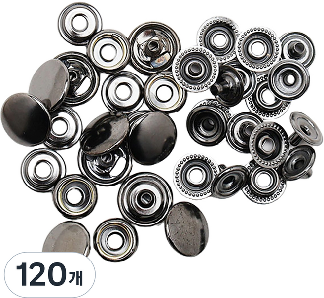 環形點狀按扣 13mm, 黑鎳, 120個