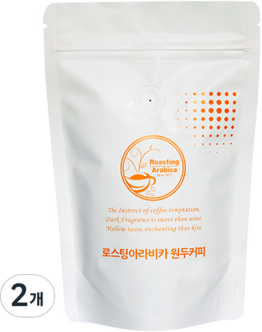 로스팅아라비카 콜롬비아 후일라 수프리모 원두커피, 홀빈(분쇄안함), 500g, 2개