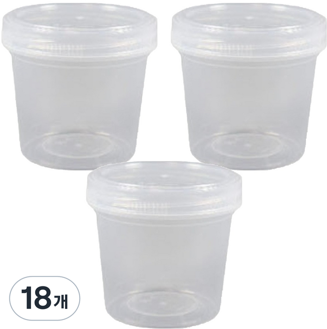 UH홈데코 그릭 요거트 밀폐소분 쿠키 스크류용기, 18개, 2호 350ml