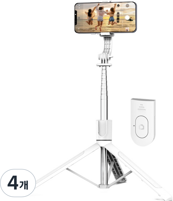 셀루미 메가 스틱 올인원 스마트폰 셀카봉 삼각대 171.7cm, SEL-AT1717M, 화이트 + 블랙, 4개