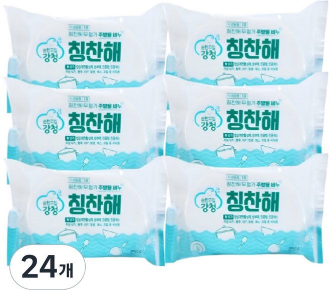 순한고집강청 친환경 칭찬해 항균 주방설거지비누, 250g, 24개