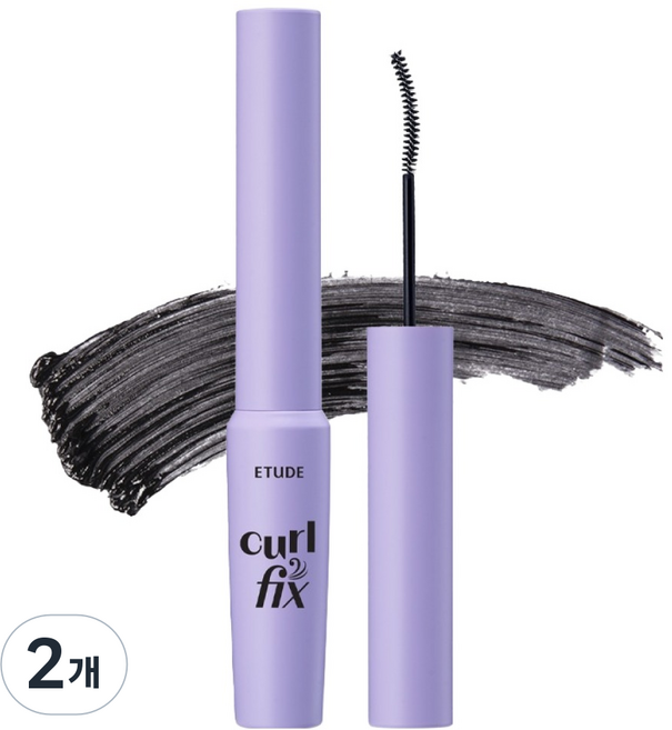 ETUDE Curl Fix 纖細睫毛膏 3g, 2個, 01 黑色