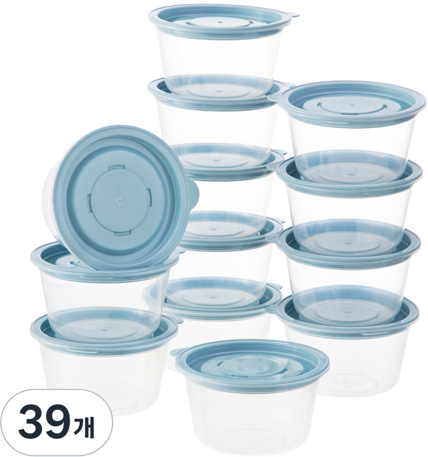 코멧 냉동밥 국용 전자레인지 밀폐용기 블루 275ml, 39개, 단품
