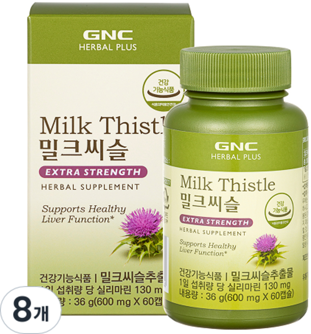 GNCHERBALPLUS 밀크씨슬, 60정, 8개