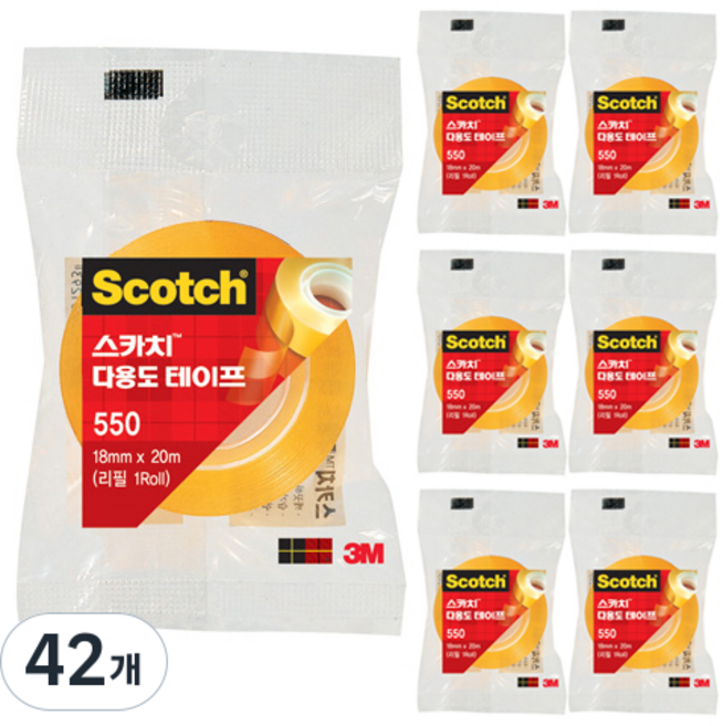스카치 다용도 테이프 550 리필 18mm x 20m, 42개