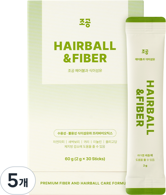 조공 반려동물 식이섬유 영양제, 60g, 헤어볼, 5개