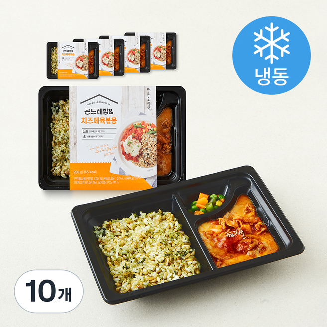 바르닭 바른도시락 곤드레밥 & 치즈제육볶음 (냉동), 200g, 10개