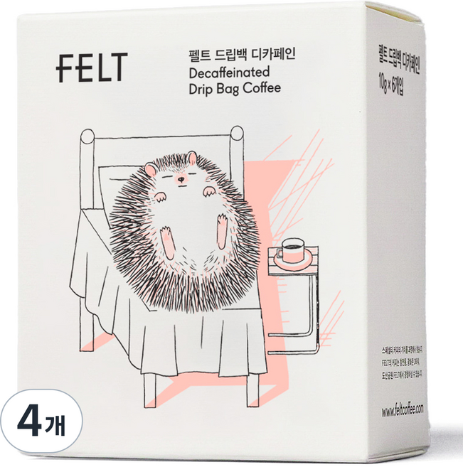 펠트 드립백커피 디카페인, 10g, 6개입, 4개