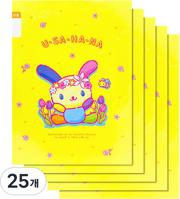 산리오 무제 21줄 초등노트, 우사하나, 25개