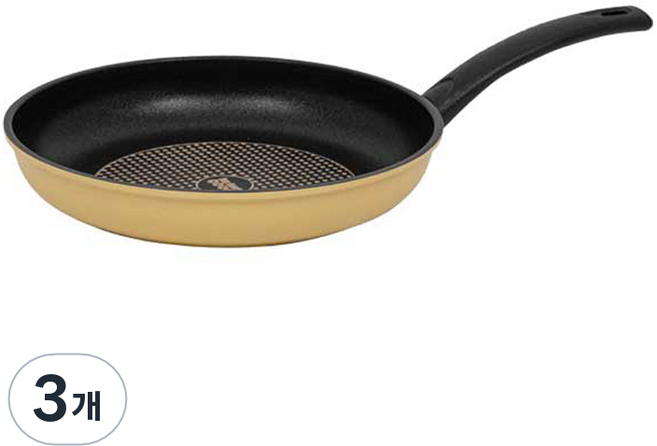 인터쿡 인덕션 다이아몬드 후라이팬, 연노란색, 단품, 3개