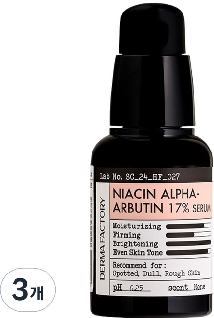 더마팩토리 나이아신 알파알부틴 17% 세럼, 30ml, 3개