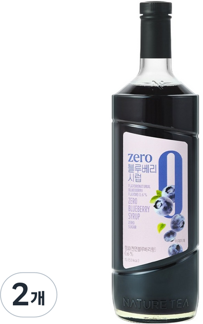 네이쳐티 zero 블루베리 시럽, 2개, 1L