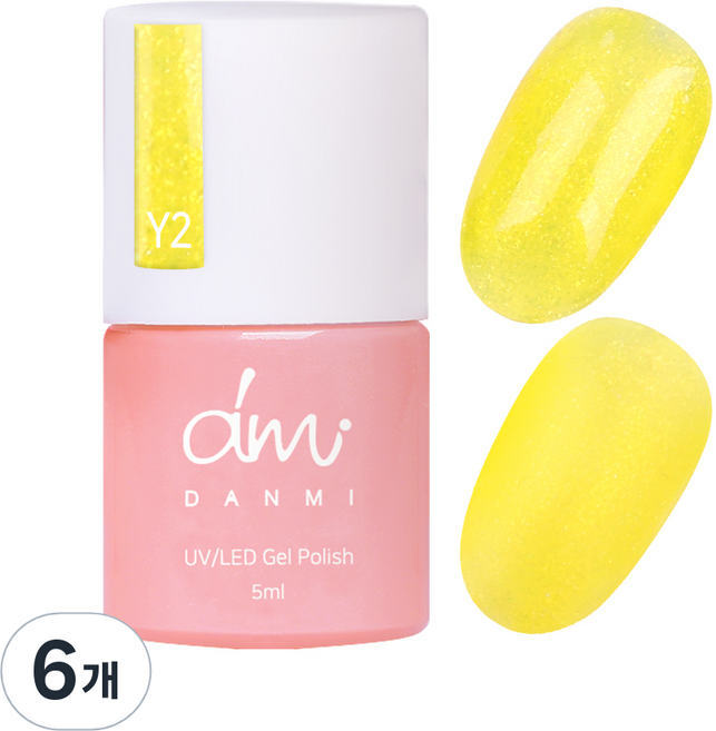 단미 컬러 젤네일, Y2 레몬팝, 5ml, 6개