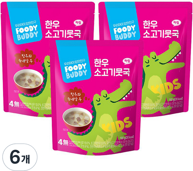 푸디버디 한우 소고기 뭇국, 180g, 6개
