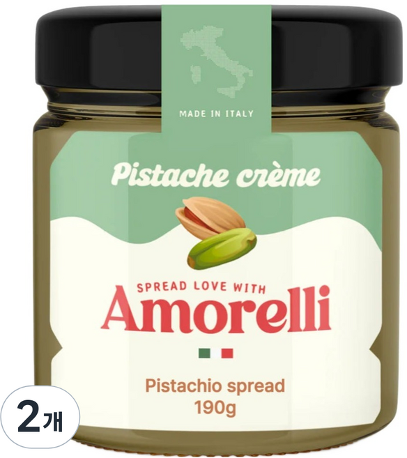 Amorelli 高蛋白開心果抹醬, 2個, 190g