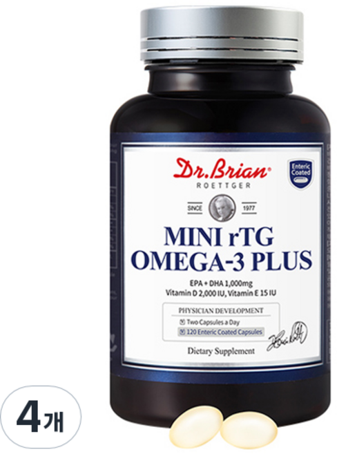 Dr.Brian ROETTGER 迷你rTG Omega-3 Plus軟膠囊, 120顆, 72g, 4罐