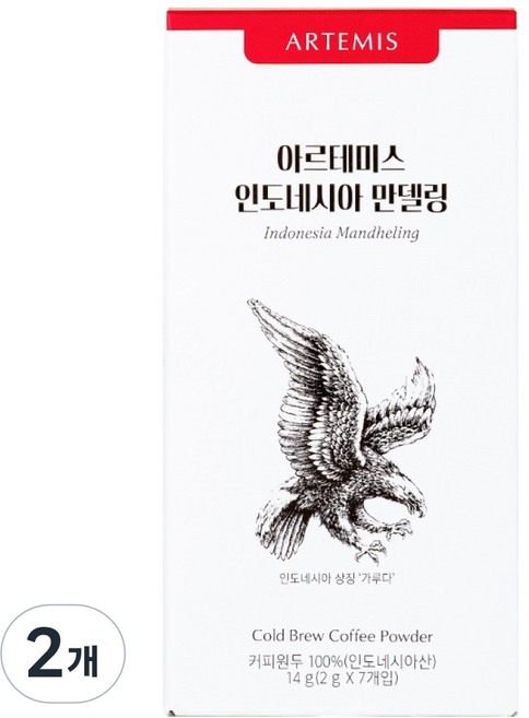 일킬로커피 아르테미스 인도네시아 만델링 콜드브루 동결건조 분말커피, 2g, 2개, 7개입