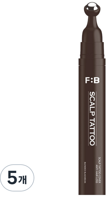 For Beaut 頭頂分線髮際線掉髮遮蓋頭皮紋繡染髮筆 15g, 棕色, 5個