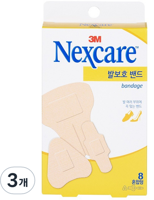 넥스케어 쓰리엠 발보호 밴드, 8개입, 3개