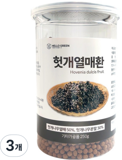 헬로우그린 국내산 헛개 열매환, 3개, 250g