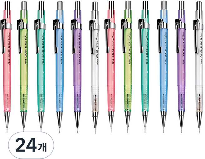 자바펜 투명 칼라제도샤프 혼합, 0.5mm, 24개