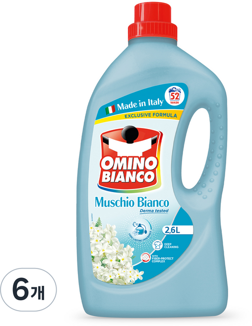 오미노비앙코 네이처프레쉬 무스키오비앙코 액상세제 본품, 2.6L, 6개