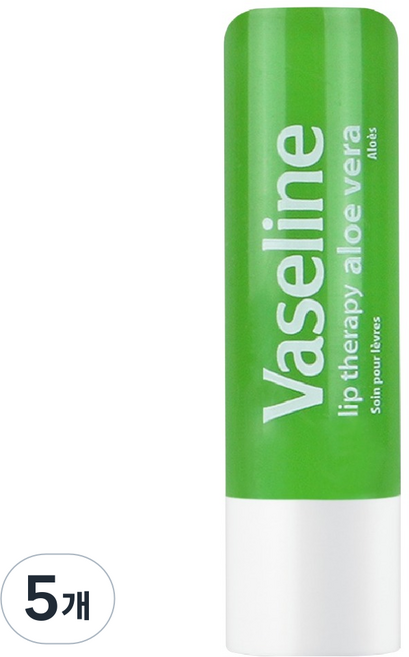 바세린 립테라피 스틱, 알로에 베라, 4.8g, 5개