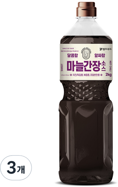엠지푸드 마늘간장소스, 2kg, 3개