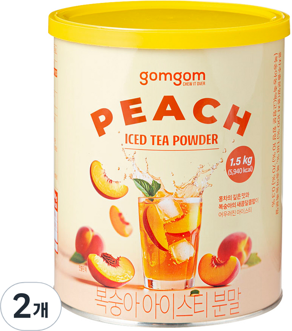 곰곰 복숭아 아이스티 분말, 1.5kg, 2개, 1개입