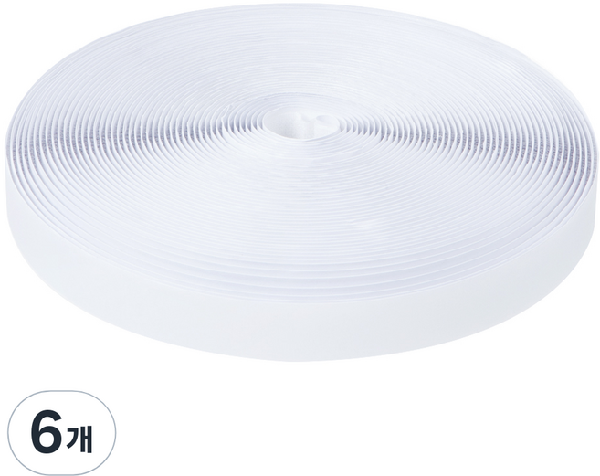코멧 홈 접착식 찍찍이 테이프 까칠이 화이트 25mm x 18m, 6개