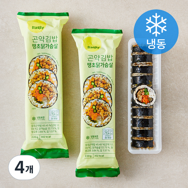 랠리 곤약김밥 땡초 닭가슴살 (냉동), 220g, 4개