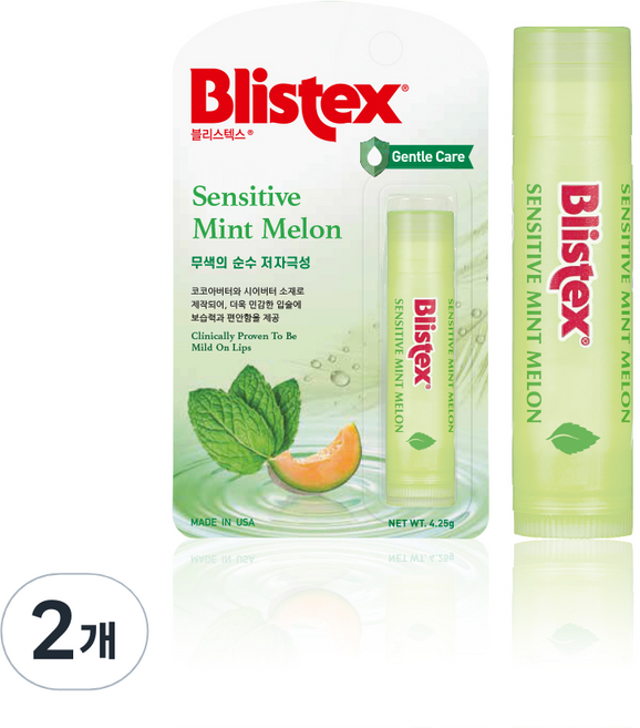 블리스텍스 센시티브 민트멜론 립밤, 민트멜론향, 4.25g, 2개