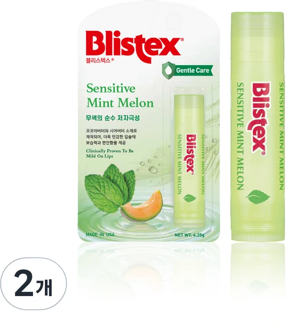 블리스텍스 센시티브 민트멜론 립밤, 민트멜론향, 4.25g, 2개 - 쿠팡