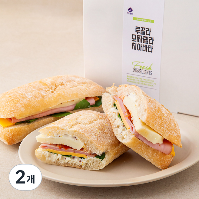 이엘후레쉬 루꼴라모짜렐라 치아바타 샌드위치 3입, 540g, 2개