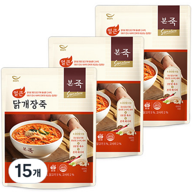 본죽 얼큰닭개장죽, 330g, 15개