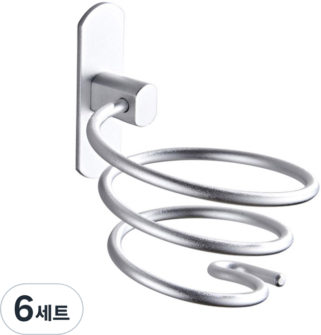 모나코올리브 메탈라인 드라이기걸이 + 실란트픽스 세트, 실버, 6세트