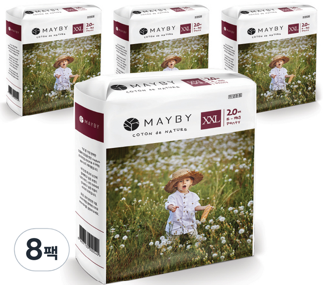 Mayby Coton de Nature 兒童褲型尿布, 160張, 加大款(2XL)