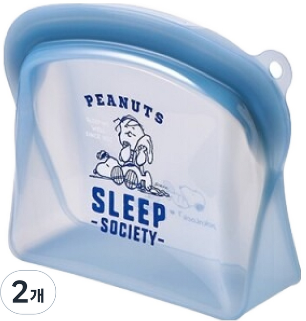 락앤락 스누피 실리콘 지퍼백, 600ml, 2개, 1개입