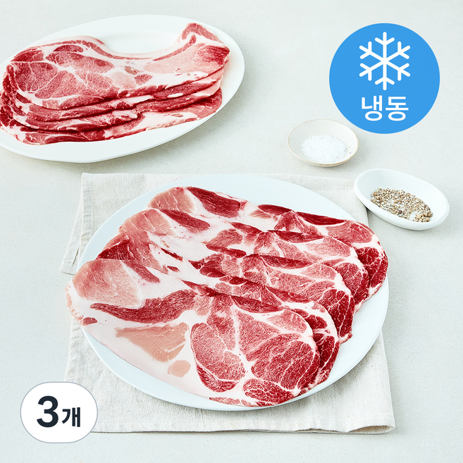 미국산 돼지 목전지 슬라이스 구이 볶음용 3mm (냉동), 3개, 1kg