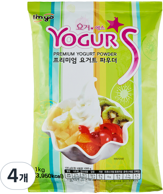아임요 요거에스 프리미엄 요거트 파우더 플레인, 1kg, 1개입, 4개