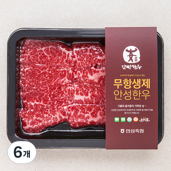 안성한우 무항생제 인증 1++등급(7) 모듬구이 구이용 (냉장), 200g, 6개