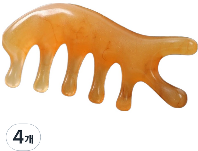 Celliving 全身頭皮按摩刮痧板 B型, 棕色, 4個