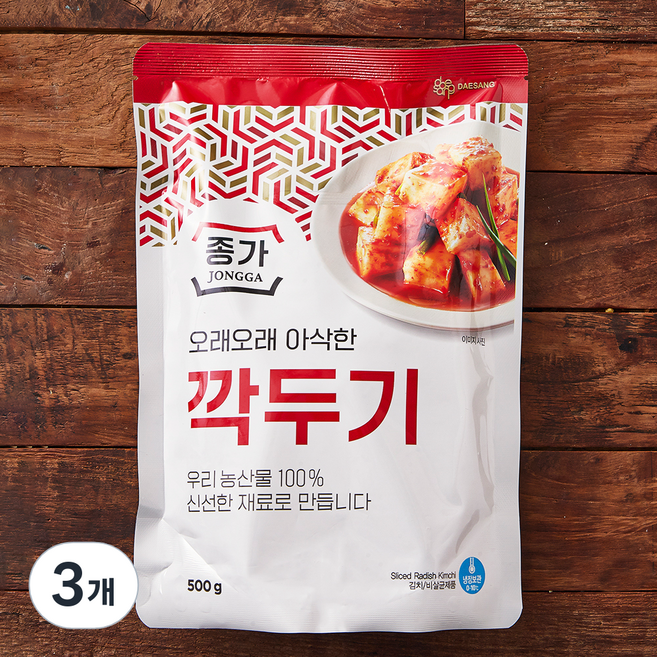 대상 종가 깍두기, 500g, 3개