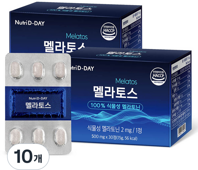 뉴트리디데이 식물성 멜라토닌 함유 멜라토스, 30정, 10개