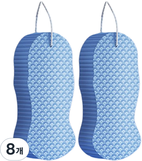 원이네 소프트 클랜징 때밀이 스펀지, 블루, 1개입, 8개