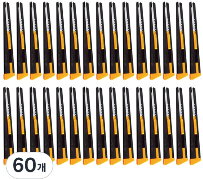 신파 스테이셔너리 락 커터칼, 블랙, 60개 - 쿠팡