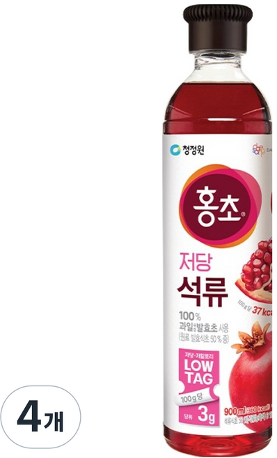 홍초 저당 석류, 900ml, 4개